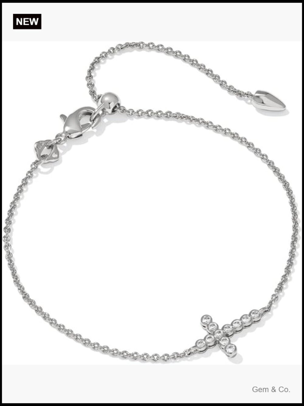 Cross Delicate Chain Bracelet Cubic Zirconia